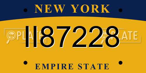 II87228 New York License Plate