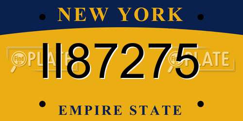 II87275 New York License Plate