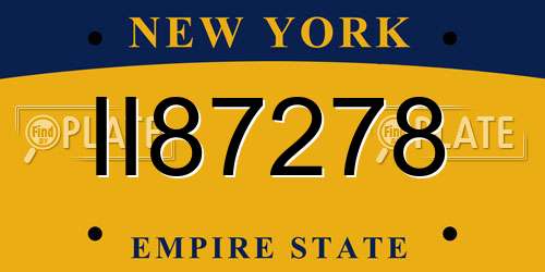 II87278 New York License Plate