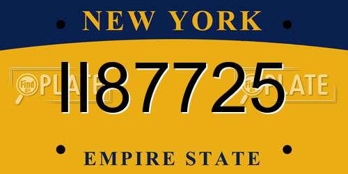 II87725 New York License Plate