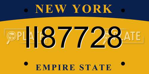II87728 New York License Plate