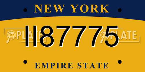 II87775 New York License Plate