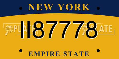 II87778 New York License Plate