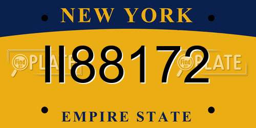 II88172 New York License Plate