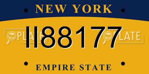 II88177 New York License Plate