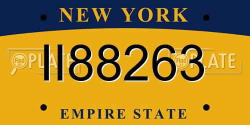 II88263 New York License Plate
