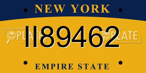 II89462 New York License Plate