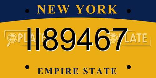 II89467 New York License Plate
