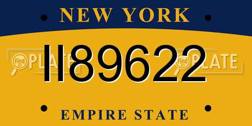 II89622 New York License Plate