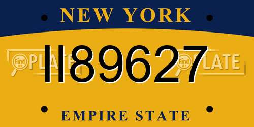 II89627 New York License Plate