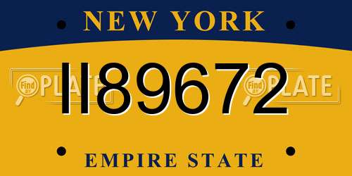 II89672 New York License Plate