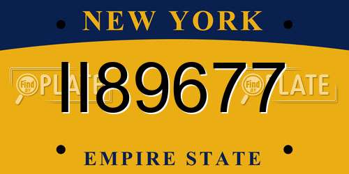 II89677 New York License Plate