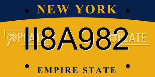 II8A982 New York License Plate