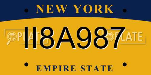 II8A987 New York License Plate