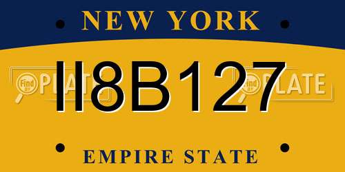 II8B127 New York License Plate