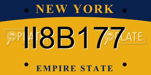 II8B177 New York License Plate