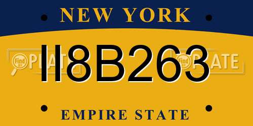 II8B263 New York License Plate