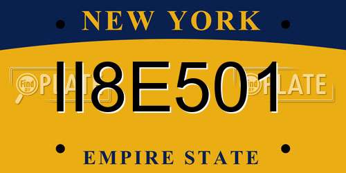 II8E501 New York License Plate