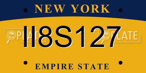 II8S127 New York License Plate