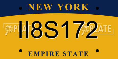 II8S172 New York License Plate