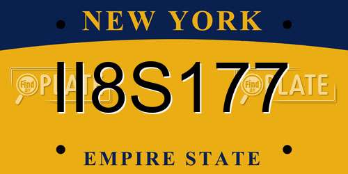 II8S177 New York License Plate
