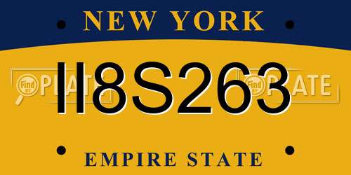 II8S263 New York License Plate
