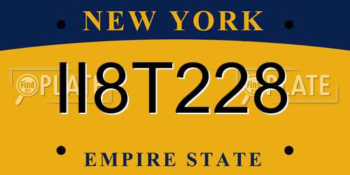 II8T228 New York License Plate
