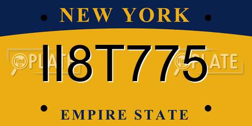 II8T775 New York License Plate