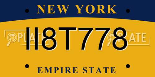 II8T778 New York License Plate