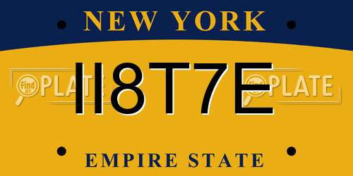 II8T7E New York License Plate