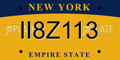 II8Z113 New York License Plate