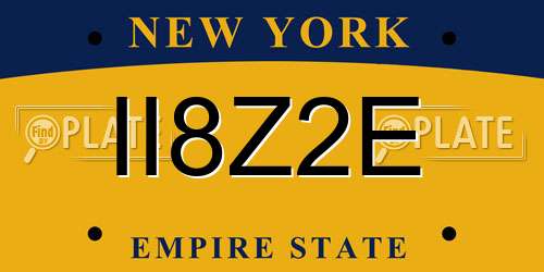 II8Z2E New York License Plate