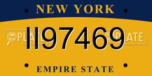 II97469 New York License Plate