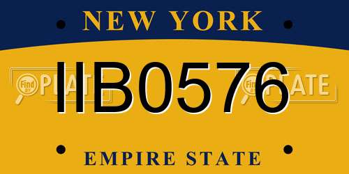 IIB0576 New York License Plate