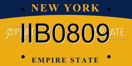 IIB0809 New York License Plate