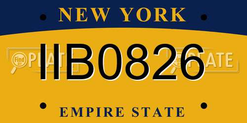 IIB0826 New York License Plate