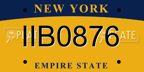 IIB0876 New York License Plate