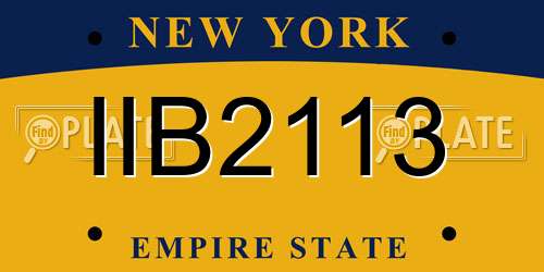 IIB2113 New York License Plate