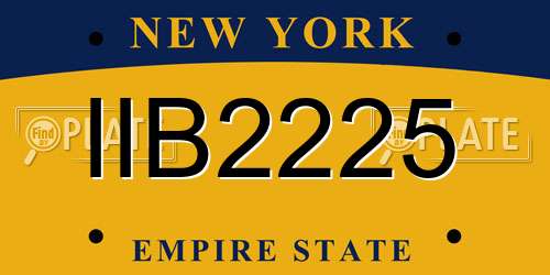 IIB2225 New York License Plate