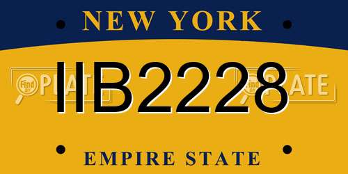 IIB2228 New York License Plate