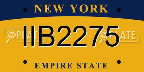 IIB2275 New York License Plate