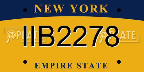 IIB2278 New York License Plate