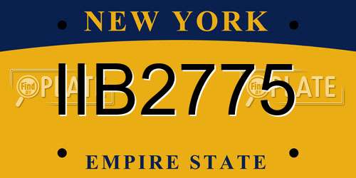 IIB2775 New York License Plate