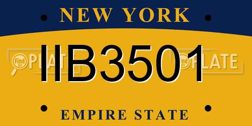 IIB3501 New York License Plate