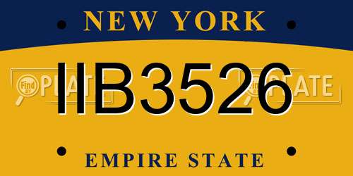 IIB3526 New York License Plate