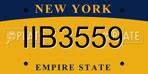 IIB3559 New York License Plate