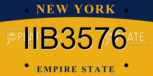 IIB3576 New York License Plate