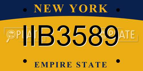 IIB3589 New York License Plate