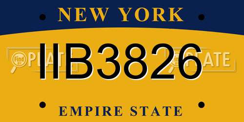 IIB3826 New York License Plate