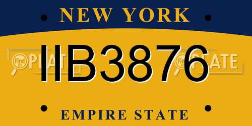 IIB3876 New York License Plate